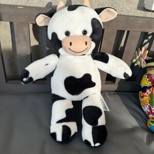 Build-A-Bear Black and White Cow Plush